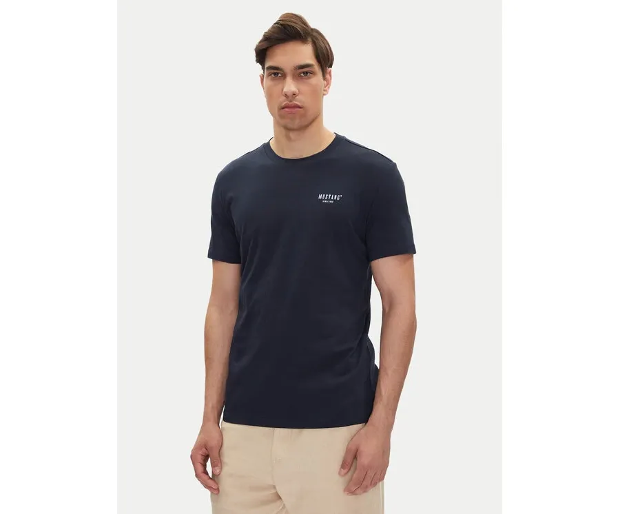obrazek 1 Mustang T-Shirt Austin 1016273 Granatowy Regular Fit