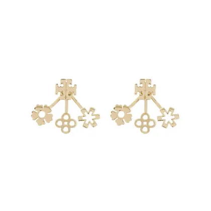 Zdjęcie Tory Burch Kolczyki Kira Clover Front-Back Earring 160178 Złoty