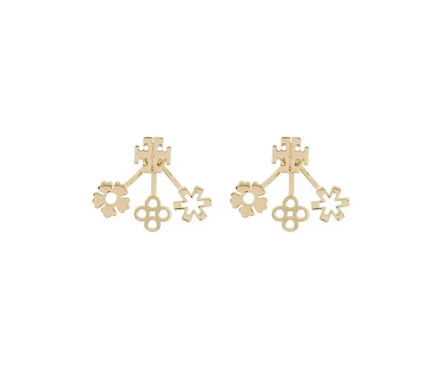 obrazek 1 Tory Burch Kolczyki Kira Clover Front-Back Earring 160178 Złoty