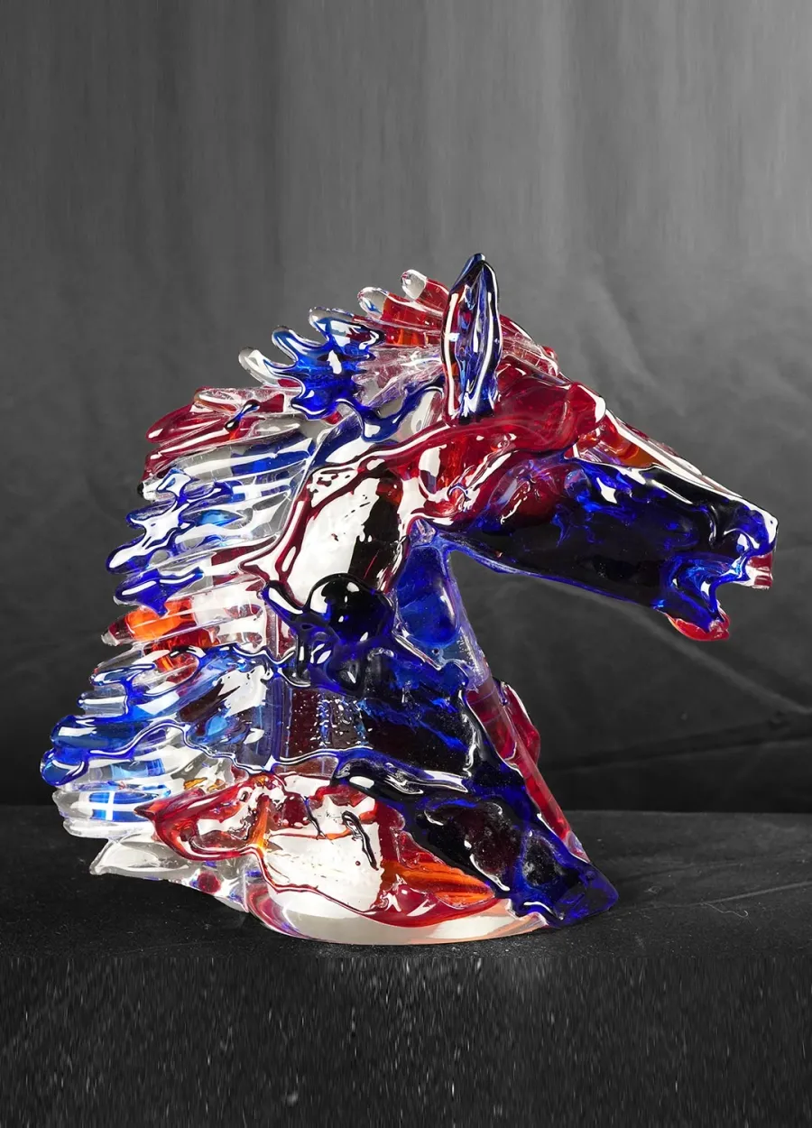 obrazek 1 Designerska głowa konia w szkle Murano wielokolorowa