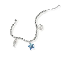 Picture Prestigious bracelet in rhodium-plated silver, blue enamel