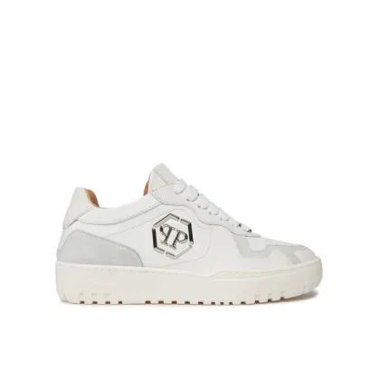 Zdjęcie PHILIPP PLEIN Sneakersy Mix Leather Lo Top Sneakers SADS USC0545 PLE010N 01 Biały