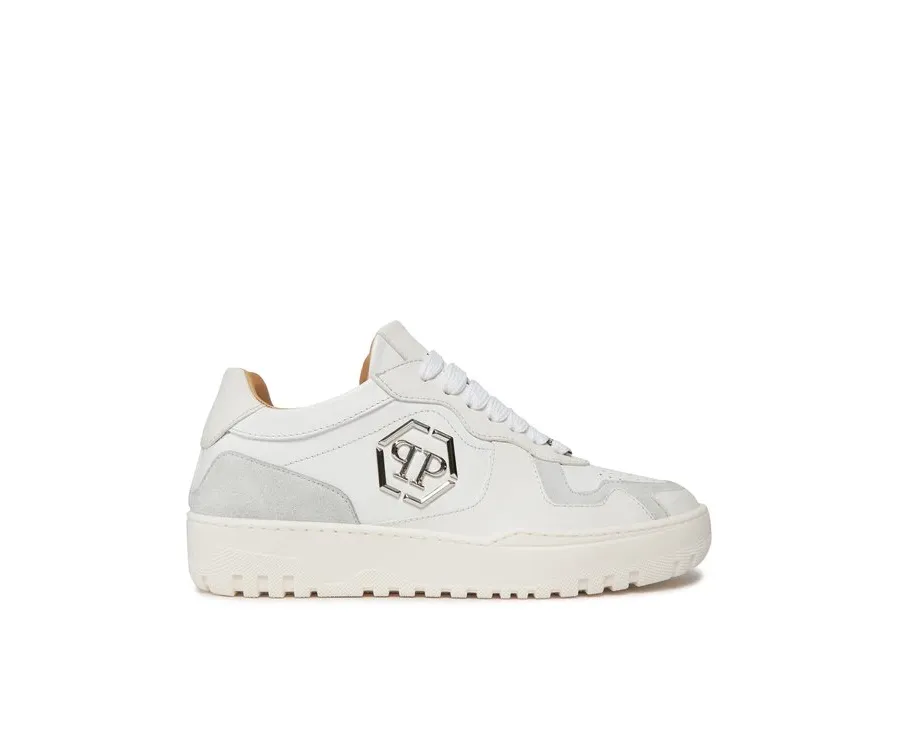 obrazek 1 PHILIPP PLEIN Sneakersy Mix Leather Lo Top Sneakers SADS USC0545 PLE010N 01 Biały