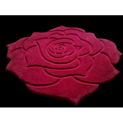 Zdjęcie Ręcznie rzeźbiony dywan w kształcie róży wykonany z wełny