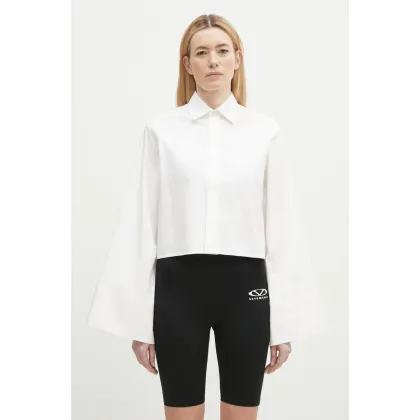 Zdjęcie MM6 Maison Margiela koszula bawełniana damska kolor biały regular z kołnierzykiem klasycznym S52DT0044