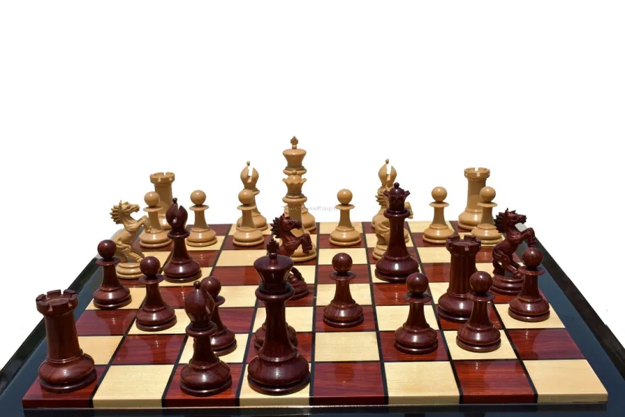 obrazek 10 Ekskluzywne pionki z bukszpanu i afrykańskiego padauka do szachów - The Chess Empire