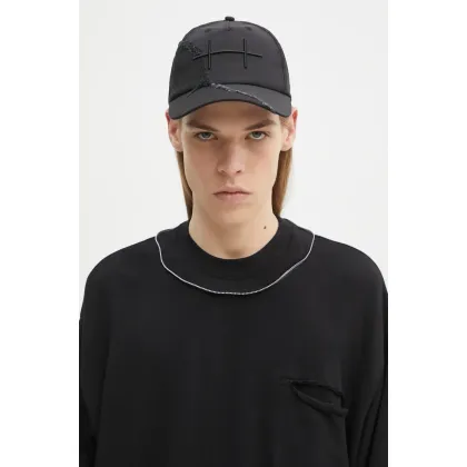 Zdjęcie Heliot Emil czapka z daszkiem kolor czarny gładka SS25_M_16_086_BLK01_CO