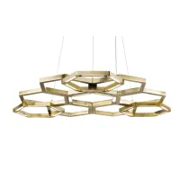 Picture Italian brass chandelier from the Hexagon collection - Il Paralume Marina