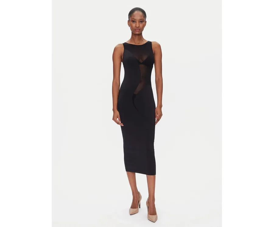 obrazek 1 Wolford Sukienka koktajlowa Satin Sheer 57176 Czarny Slim Fit