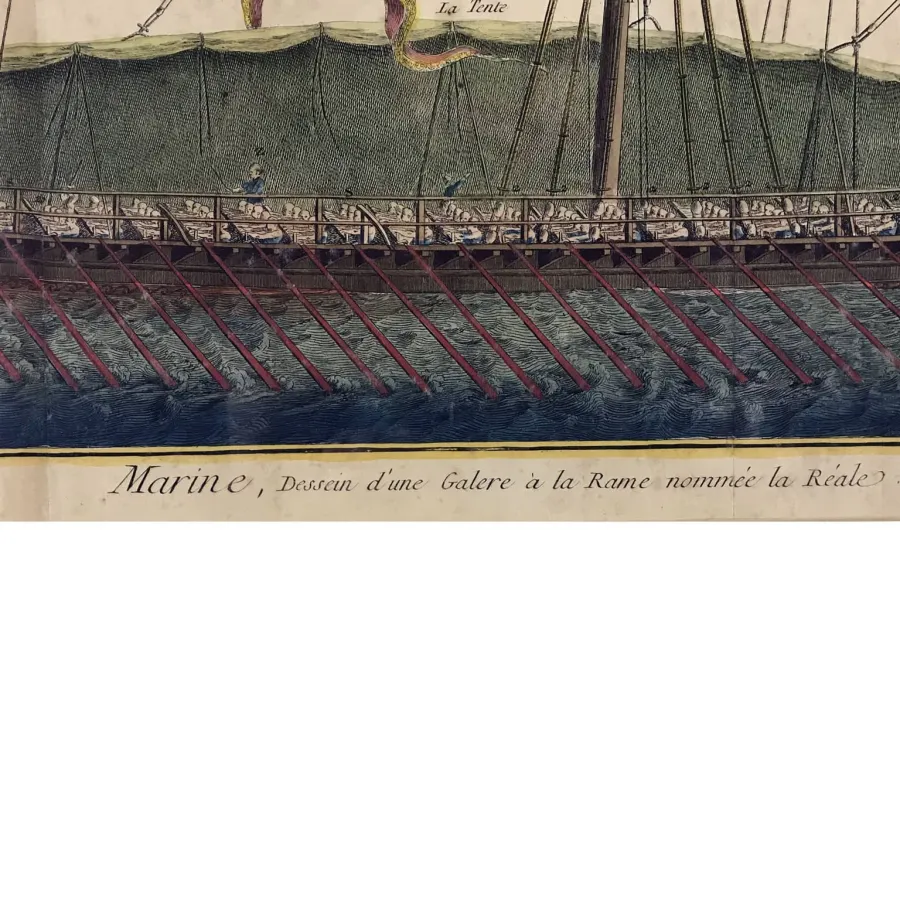 obrazek 4 Duża rycina zaczerpnięta z opublikowanej w Paryżu encyklopedii Diderota - Galera, 1772r.