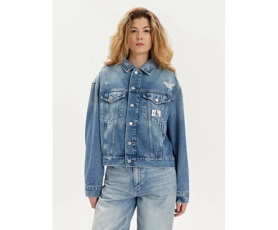 obrazek 1 Calvin Klein Jeans Kurtka jeansowa J20J222787 Niebieski Boxy Fit