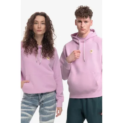 Zdjęcie Puma bluza bawełniana x Palomo kolor różowy z kapturem z nadrukiem 538798.84-ROZOWY