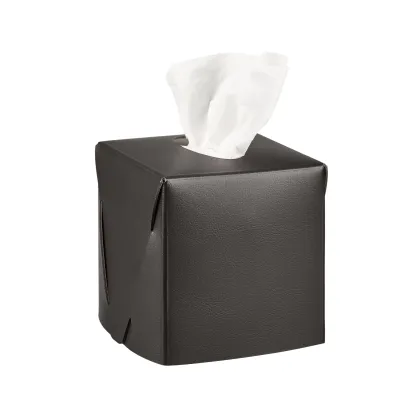 Zdjęcie Eleganckie pudełko na chusteczki w rozmiarze 12x12xH12 cm w kolorze czekoladowym