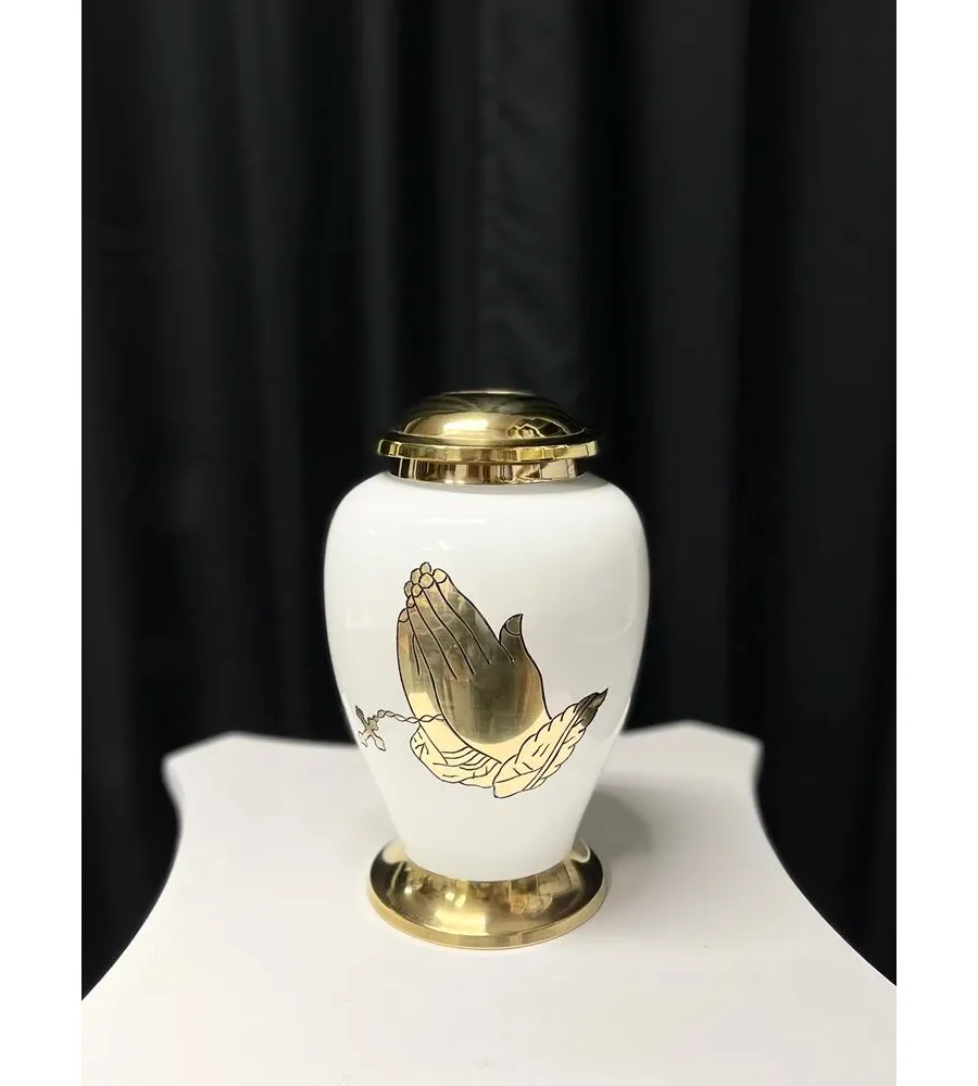 obrazek 1 Piękna biała urna ze złotymi zdobieniami