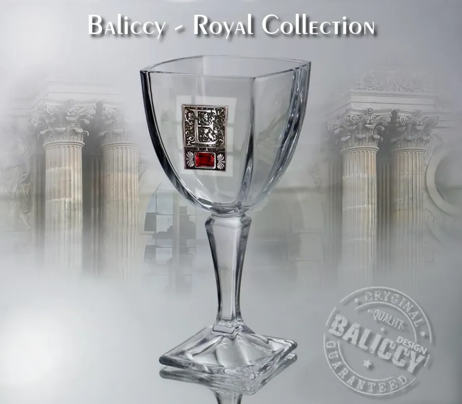 obrazek 5 Kieliszek kryształowy do wina z kryształem rubinowym - Bohemia Royal Collection