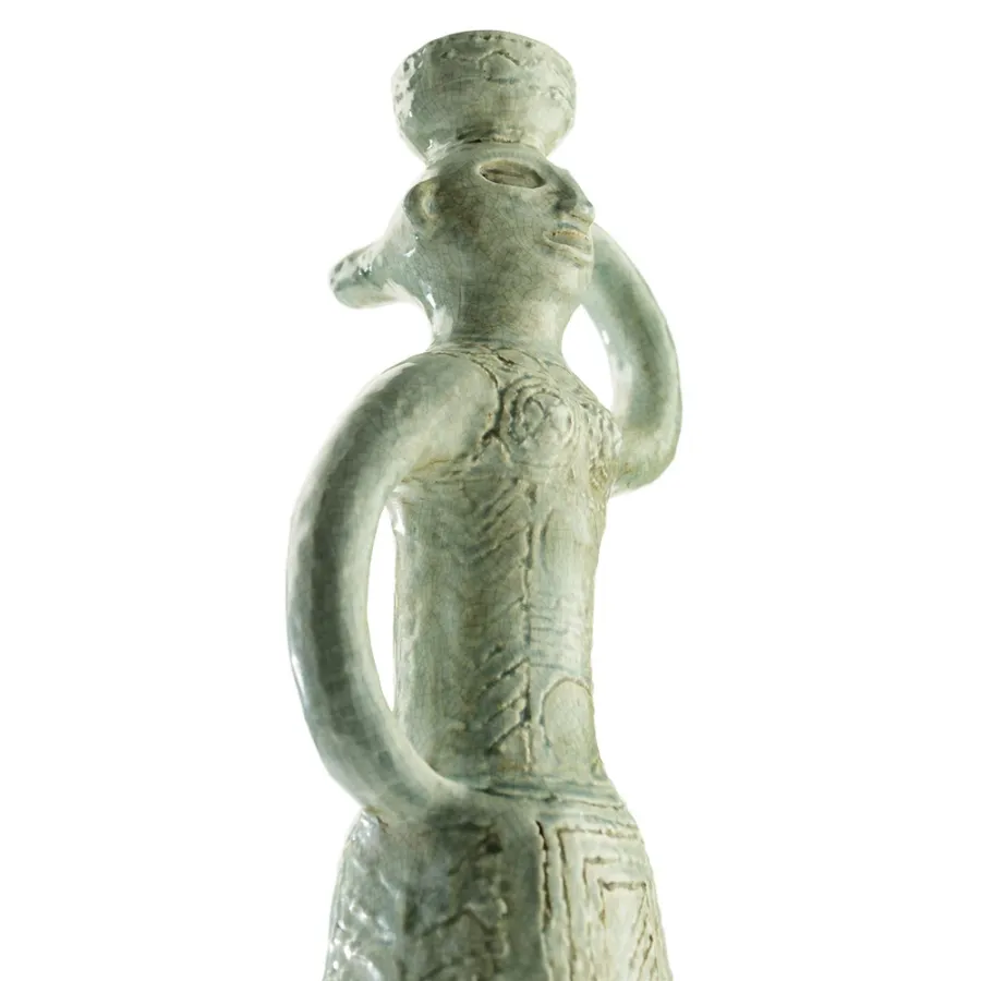 obrazek 5 Ceramiczna rzeźba z glazurowanymi zdobieniami i graffiti H.58xL.20xP.14 cm