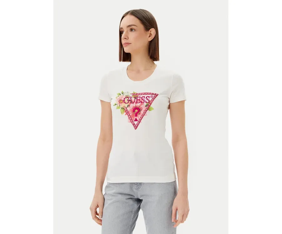 obrazek 1 Guess T-Shirt W5GI10 J1314 Biały Slim Fit