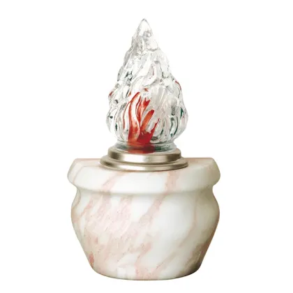 Zdjęcie Porcelanowa lampa z różowym wykończeniem marmurowym na nagrobki