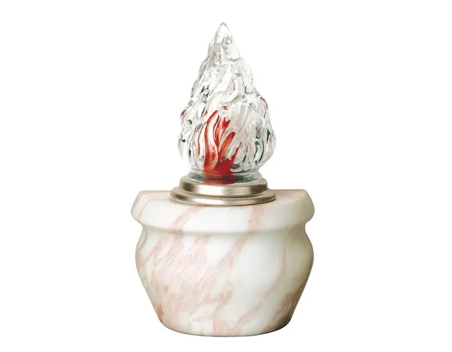 obrazek 1 Porcelanowa lampa z różowym wykończeniem marmurowym na nagrobki