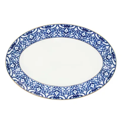 Zdjęcie Piękny talerz, półmisek owalny 39 cm Myth Blue Legacy z porcelany