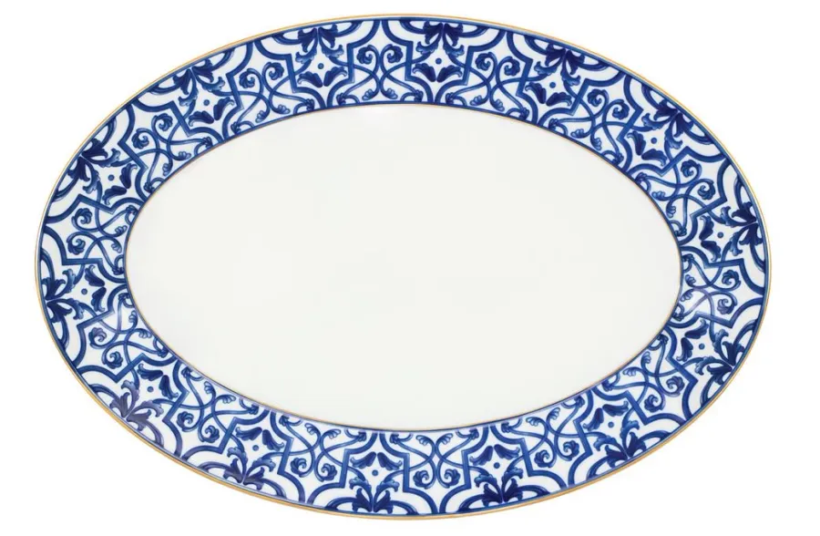 obrazek 1 Piękny talerz, półmisek owalny 39 cm Myth Blue Legacy z porcelany