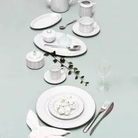 Zdjęcie Elegancki komplet porcelany dla 12 osób, 68 el. - Porcel