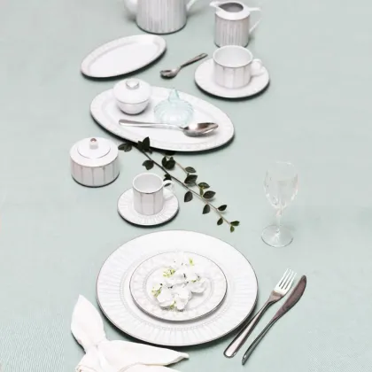 Zdjęcie Elegancki komplet porcelany dla 12 osób, 68 el. - Porcel