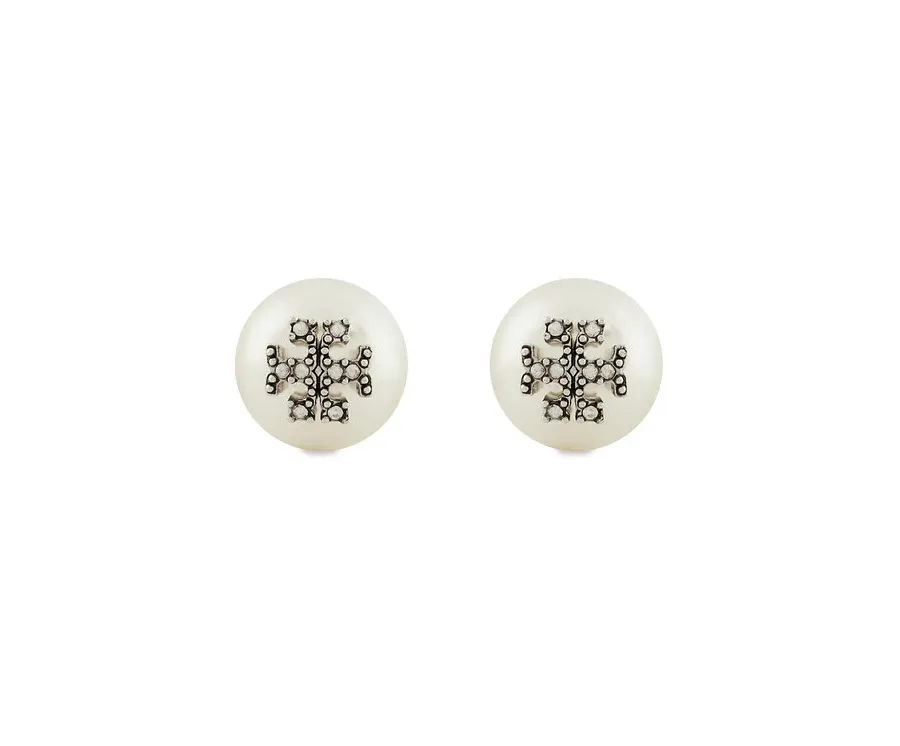 obrazek 1 Tory Burch Kolczyki Kira Pearl Stud 163698 Biały