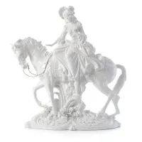 Picture A stylish ceramic figure in the baroque style of a lady riding a horse - Ceramiche ML