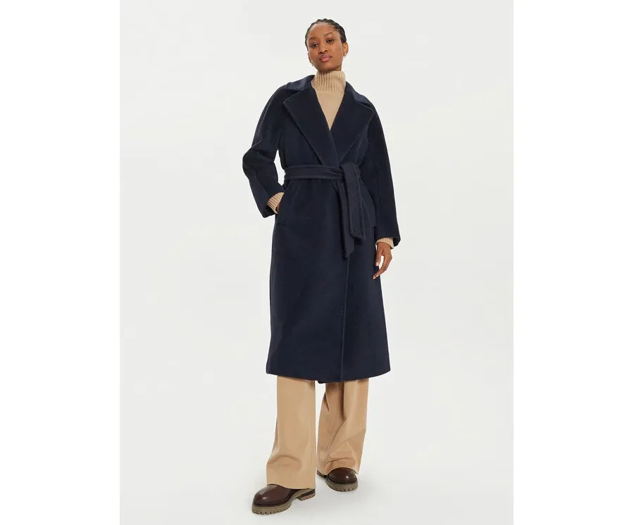 obrazek 1 Weekend Max Mara Płaszcz wełniany Tempera 2425016102 Granatowy Regular Fit