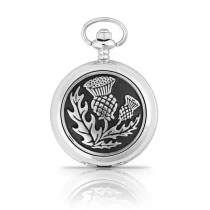 Zdjęcie Mechaniczny zegarek kieszonkowy zdobiony szkockim ostem - stylowy prezent