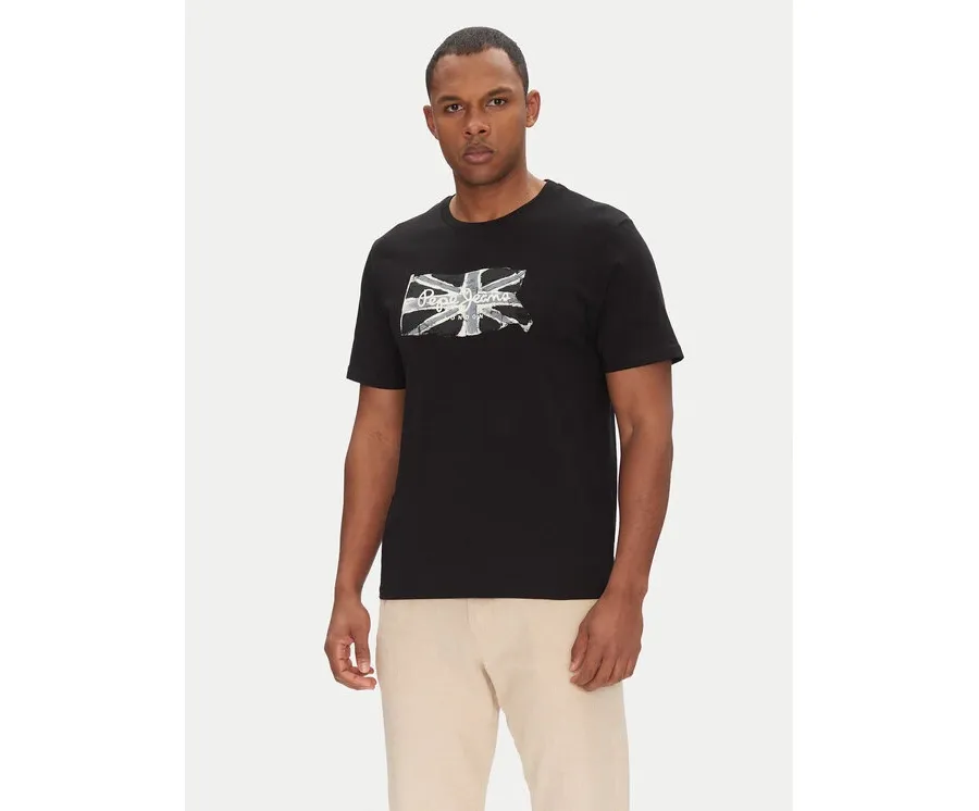 obrazek 1 Pepe Jeans T-Shirt Flag PM509720 Czarny Regular Fit