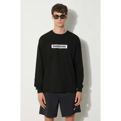 Zdjęcie NEIGHBORHOOD longsleeve bawełniany NH . Tee Longsleeve-2 kolor czarny z nadrukiem 241PCNH.LT02
