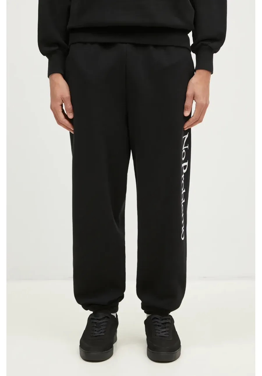 obrazek 1 No Problemo spodnie dresowe bawełniane Sweatpant kolor czarny z nadrukiem NP30002.02