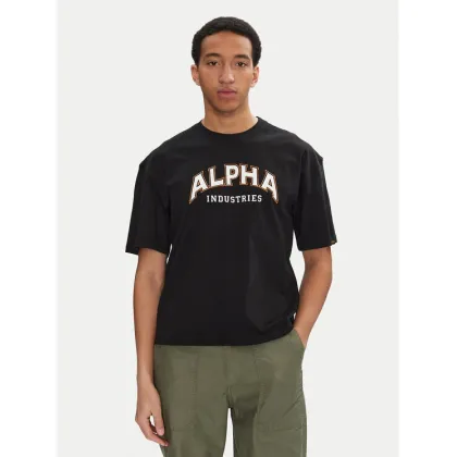 Zdjęcie Alpha Industries T-Shirt College 146501 Czarny Relaxed Fit