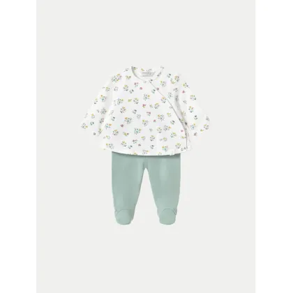 Zdjęcie Mayoral Komplet bluzka i półśpiochy 1588 Zielony Regular Fit