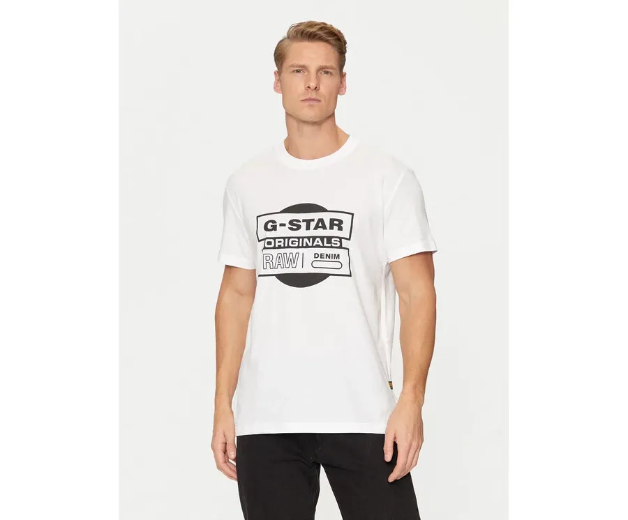 obrazek 1 G-Star Raw T-Shirt Originals D25443-8415 Biały Regular Fit