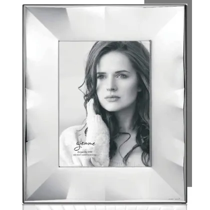 Picture Luxurious silver photo frame 10x15 cm with radiant decoration