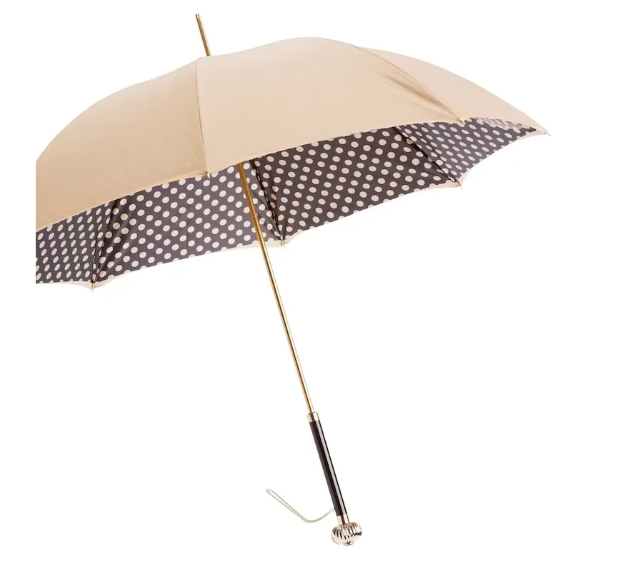 obrazek 8 Piękny parasol damski o klasycznym charakterze w kolorze beżowym – Pasotti