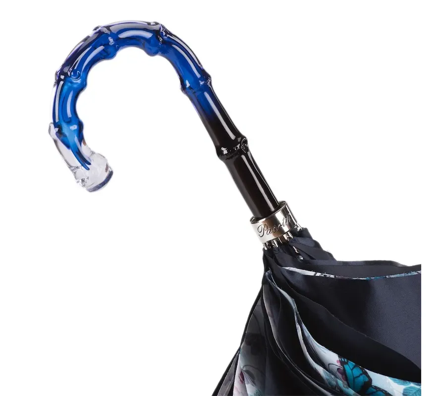 obrazek 3 Oryginalny granatowy parasol damski zdobiony motywem motyli – Pasotti