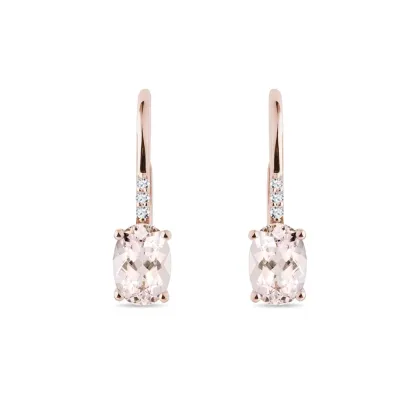 Zdjęcie Kolczyki z różowego złota z morganitami i diamentami KLENOTA