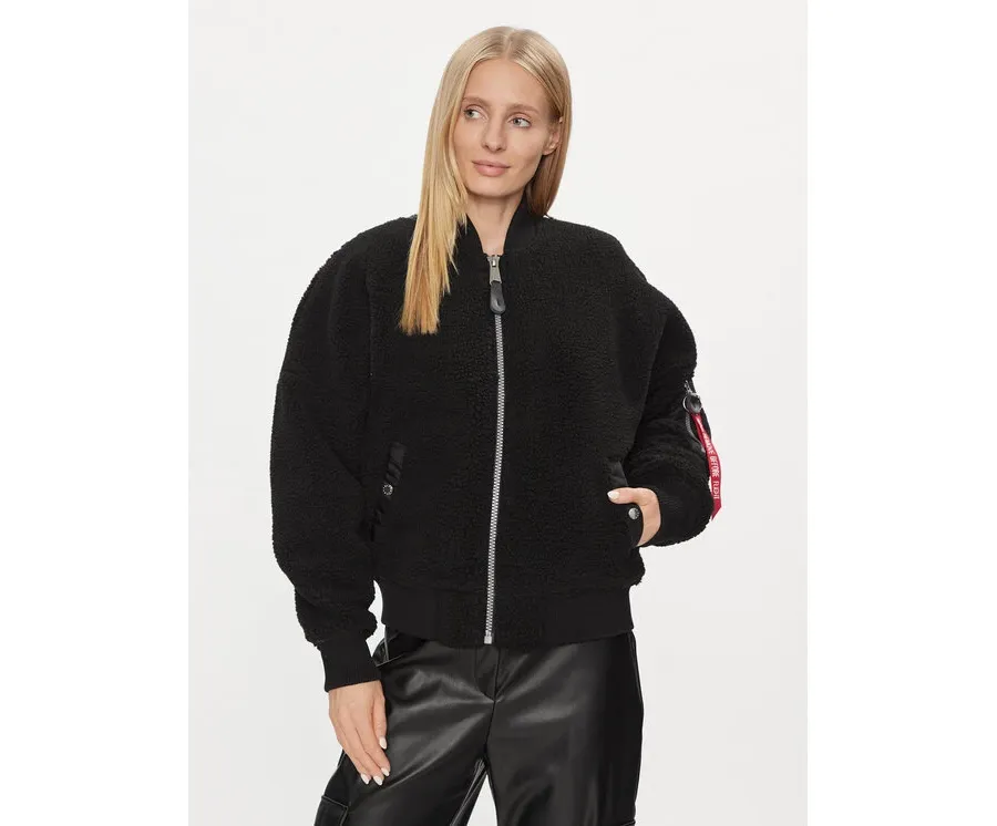 obrazek 1 Alpha Industries Kurtka bomber MA-1 VF Teddy 108003 Czarny Regular Fit