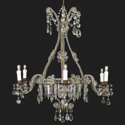 Picture Elegant chandelier made of crystal beads from the 20th century