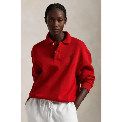 Zdjęcie Polo Ralph Lauren bluza damska kolor czerwony gładka 211947966