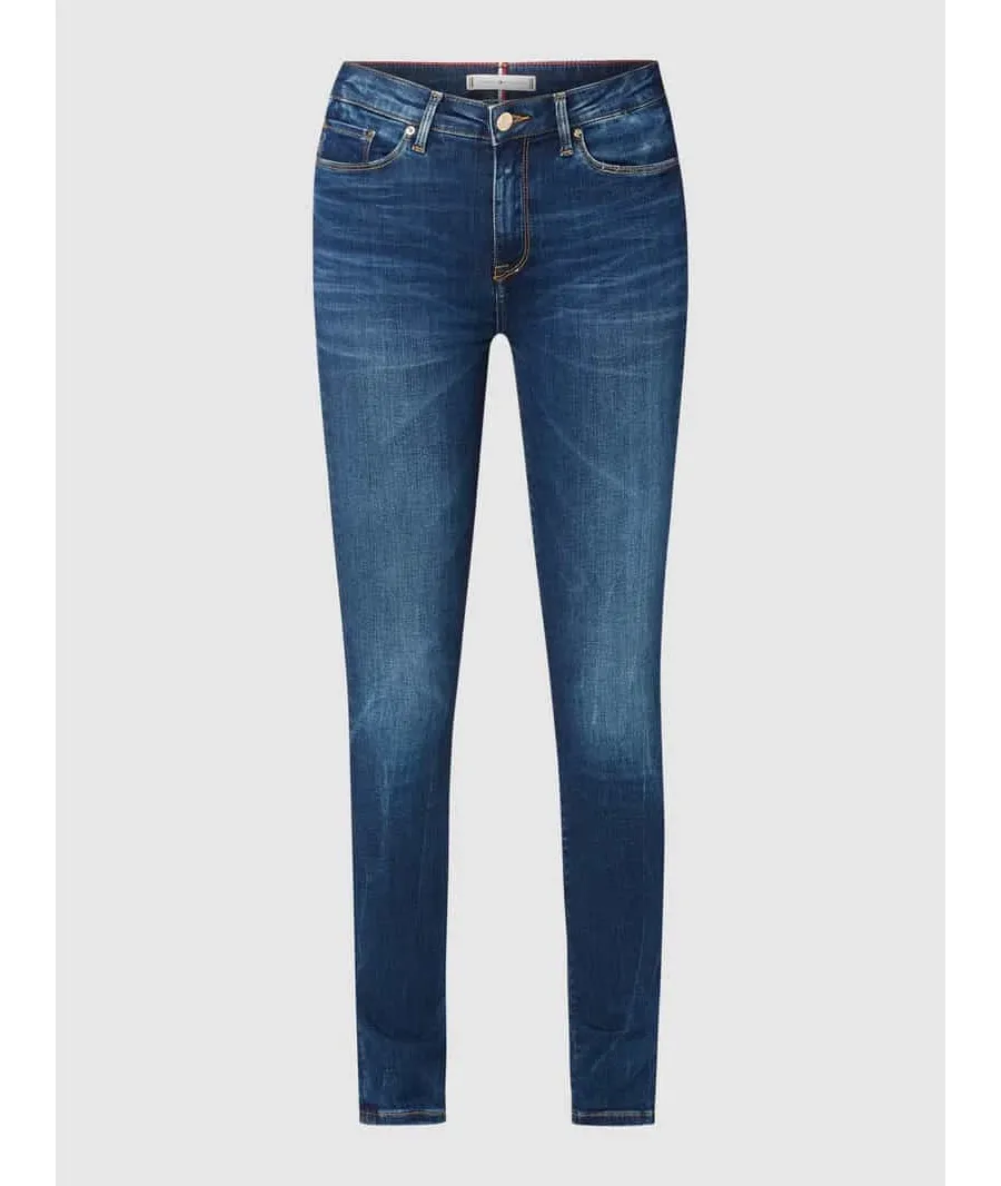 obrazek 1 Jeansy o kroju jegging fit z naszywką z logo