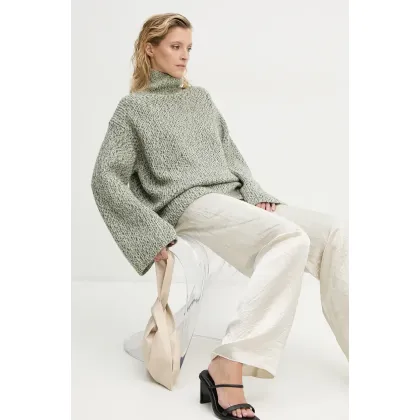 Zdjęcie Nanushka sweter wełniany NIENKE damski kolor szary z golfem NW24PFHA27999