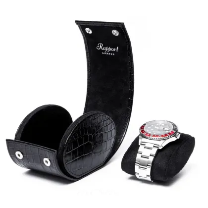 Picture Luxurious black leather watch case