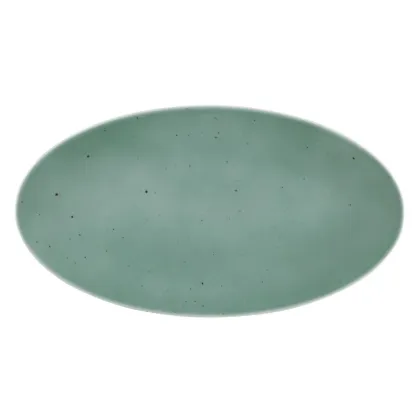 Zdjęcie Oryginalny duży owalny porcelanowy talerz 33x18 cm w kolorze turkusu - Seltmann Weiden