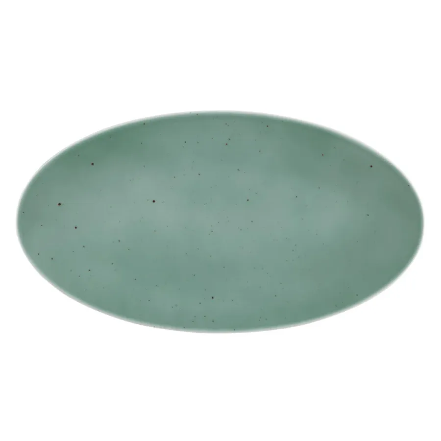 obrazek 1 Oryginalny duży owalny porcelanowy talerz 33x18 cm w kolorze turkusu - Seltmann Weiden