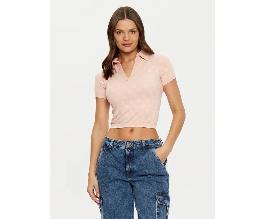 obrazek 1 Guess Polo V5RP03 Z3LF0 Różowy Regular Fit